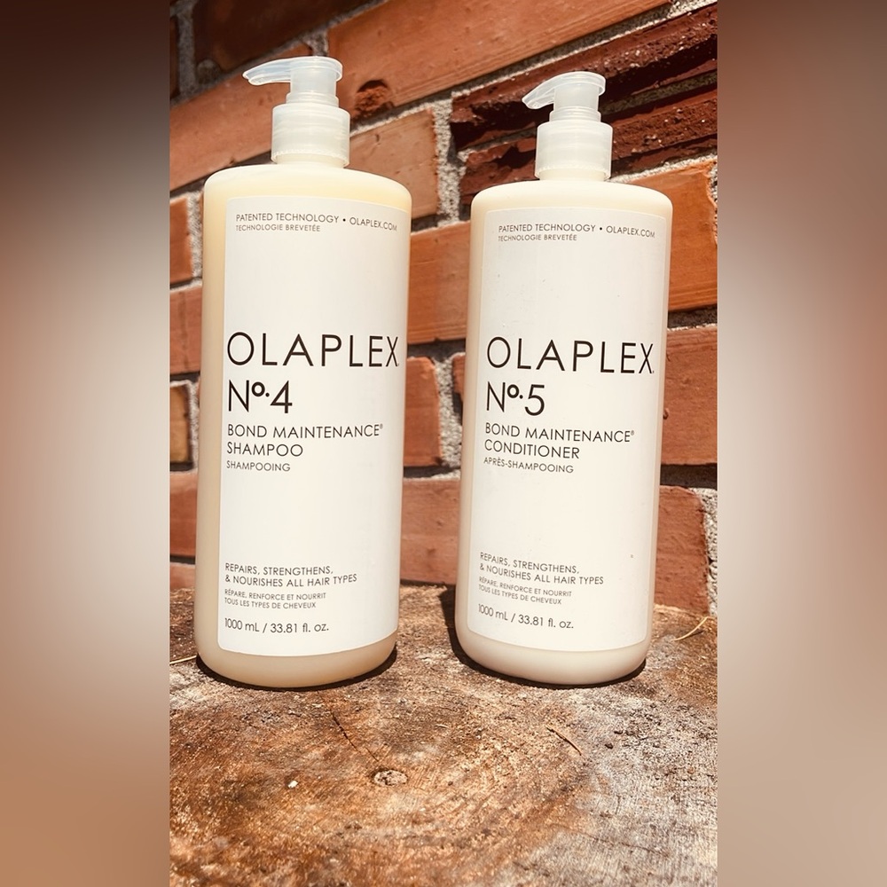 NWT! Large 33.8oz OLAPLEX No. 4 Bond Shampoo & No. 5 Conditioner with Pu…